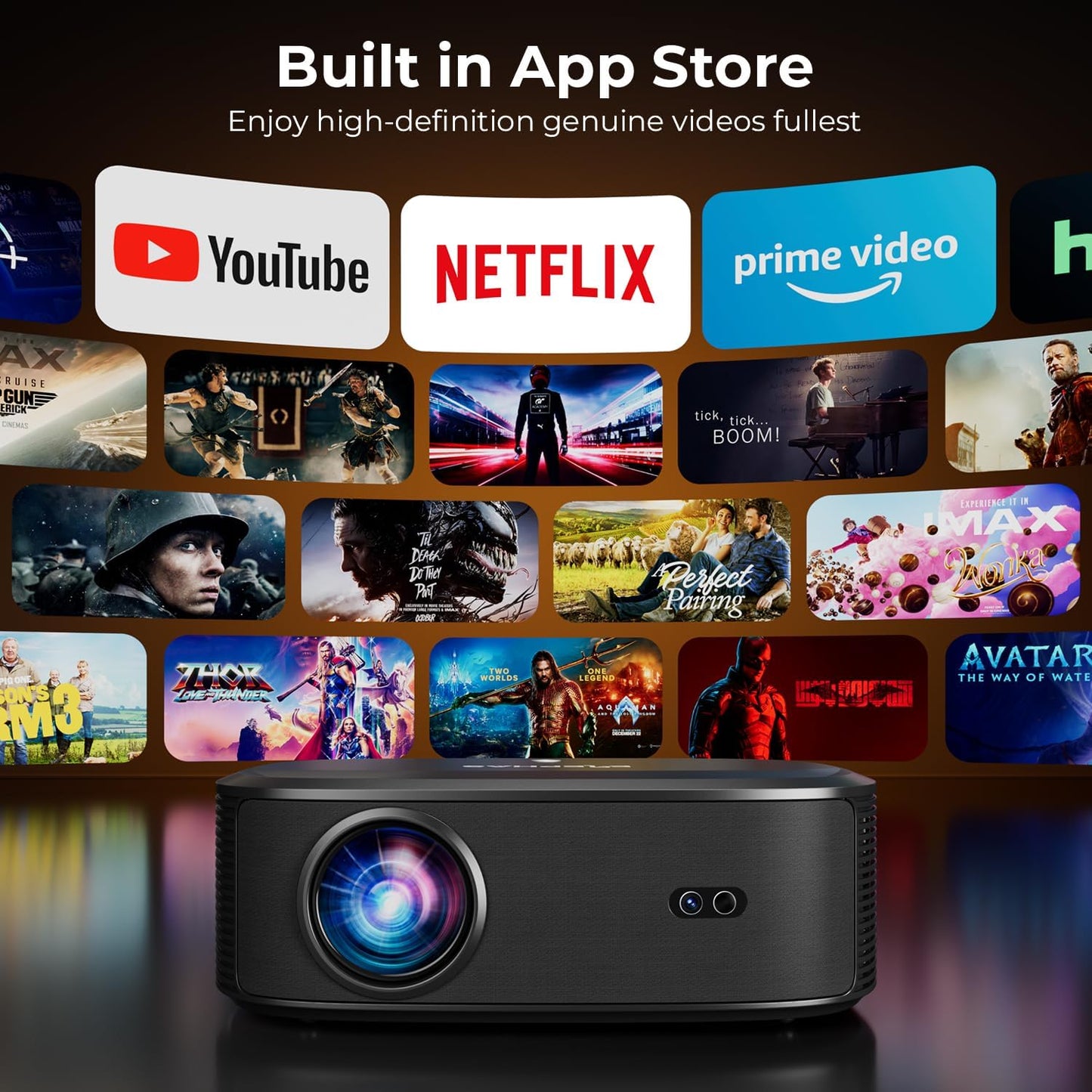 ELEPHAS 4K Projector - Crisp 4K picture quality, easy installation, and an affordable price! Save 75%!