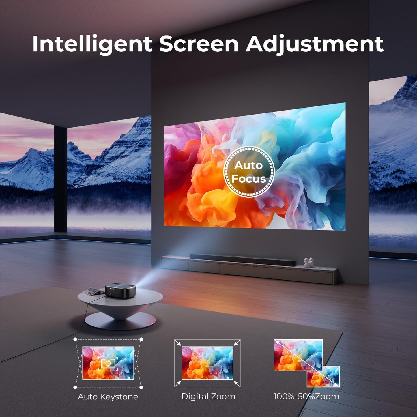 ELEPHAS 4K Projector - Crisp 4K picture quality, easy installation, and an affordable price! Save 75%!